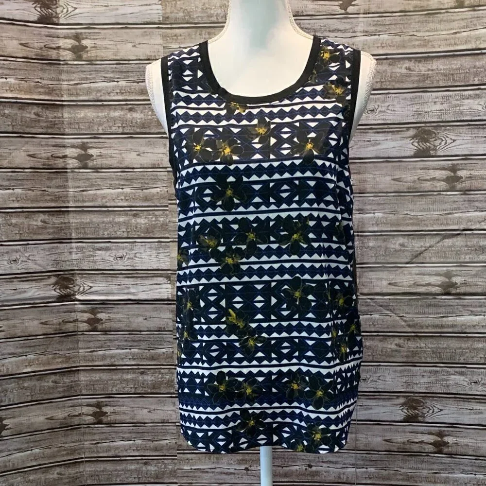 J. CREW Multi Colored Floral Sleeveless Top